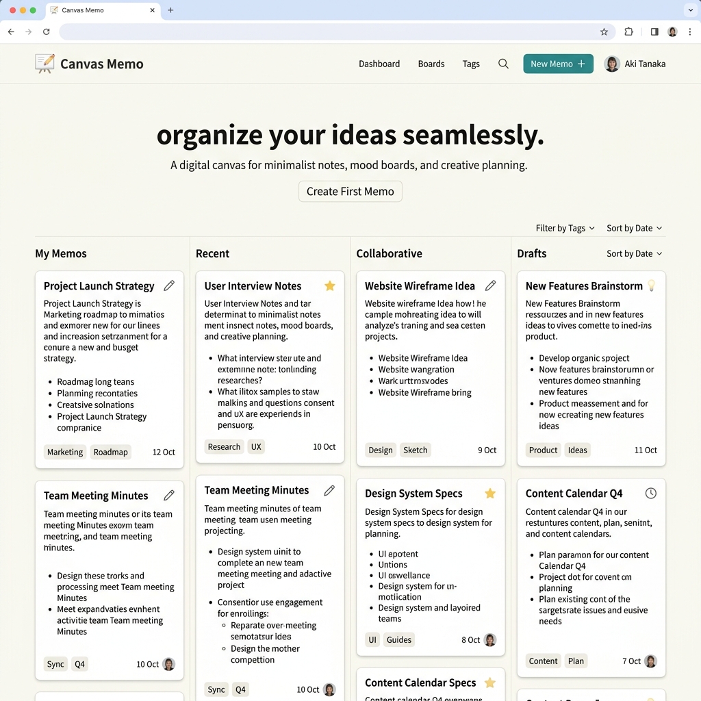 Canvas Memo